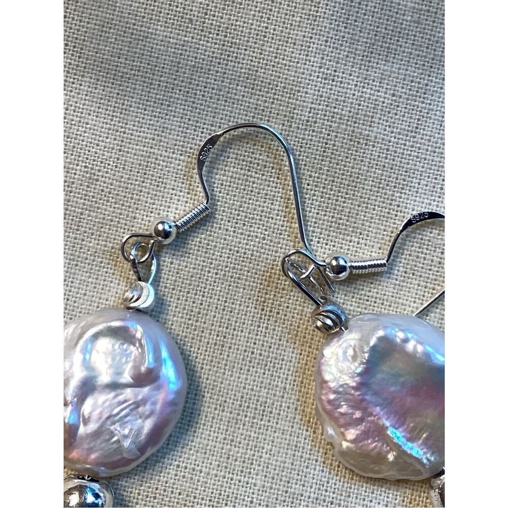 NWT. Freshwater Keishi Pearl Drop Sterling Silver Earwires Earrings